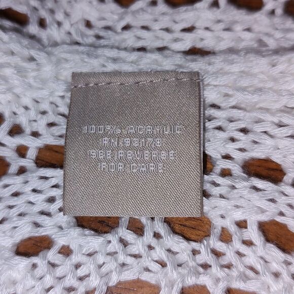 Joan Vass pure white Pointelle up front summer spring cardigan Sz XL - Picture 6 of 6